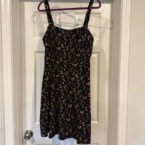 Nine Britton Black and Pink Floral Mini Dress